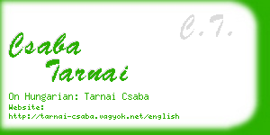 csaba tarnai business card